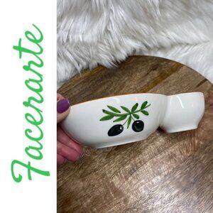 Facerarte Hand Painted Portugal Ceramic Olive Dish Pit Bowl